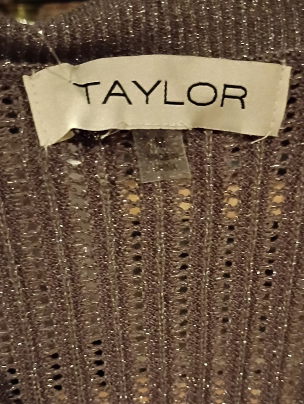 Taylor Metallic Open-Knit 2-pc Maxi Dress Set in Taupe